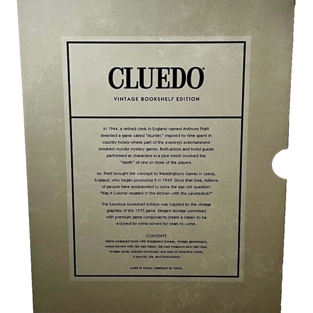 Clue Vintage Bookshelf Edition – Gioco Da Tavolo WS Game Company, Deluxe, Nuovo Sigillato